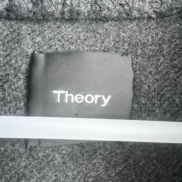 Theory Charcoal Wool Twill Military Coat Size Small 4 Worn once! $795 - Picture 7 of 8